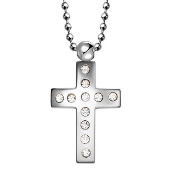 Colgante de joyería de cruz de acero inoxidable Hdx con diamante